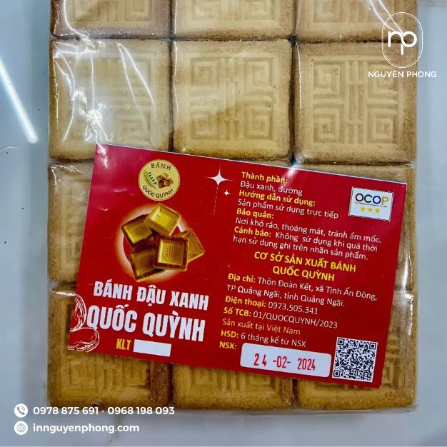 mẫu tem nhãn bánh đậu xanh nướng
